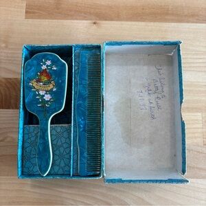 VTG 1930s Windsor Canada Baby Brush & Comb Set Original Box-Box hand note&dated